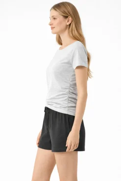 T-shirt de manga curta com franzido