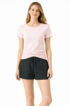 T-shirt de manga curta com franzido