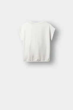 T-shirt de manga curta com lantejoulas limão menina