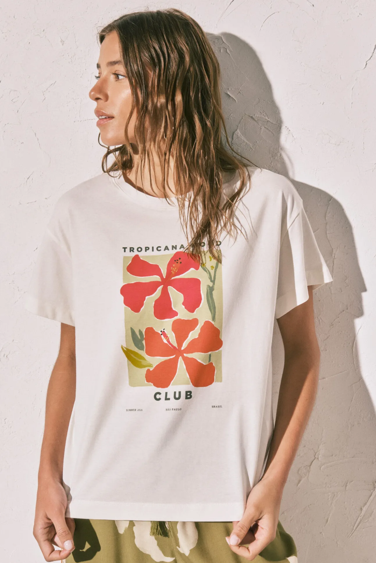 T-shirt de manga curta em algodão