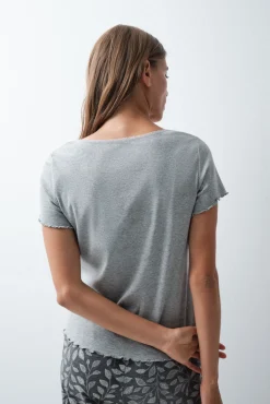 T-shirt de manga curta em algodão cinza