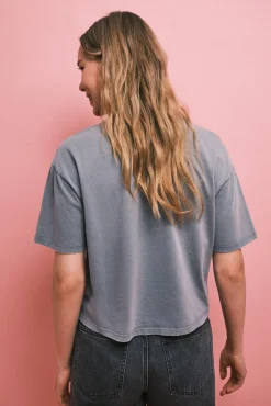 T-shirt de manga curta em algodão cinza