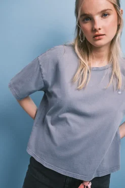 T-shirt de manga curta em algodão cinza