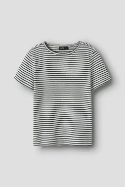 T-shirt de manga curta em malha às riscas