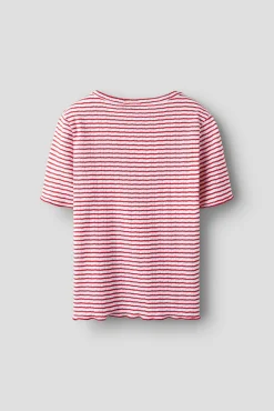 T-shirt de manga curta em malha às riscas