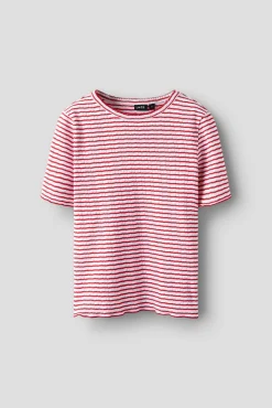 T-shirt de manga curta em malha às riscas