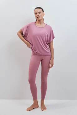T-shirt de manga curta em modal rosa