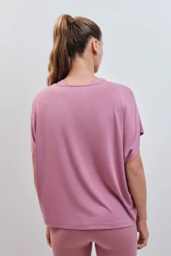 T-shirt de manga curta em modal rosa