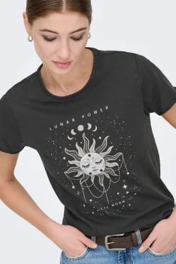 T-shirt de manga curta estampada
