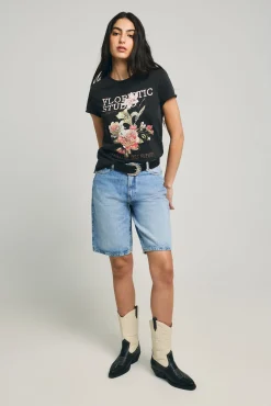 T-shirt de manga curta estampada