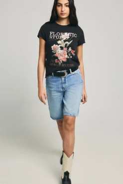 T-shirt de manga curta estampada