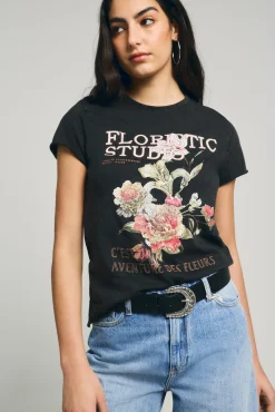 T-shirt de manga curta estampada