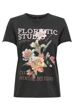 T-shirt de manga curta estampada
