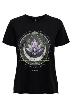 T-shirt de manga curta estampada