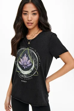 T-shirt de manga curta estampada
