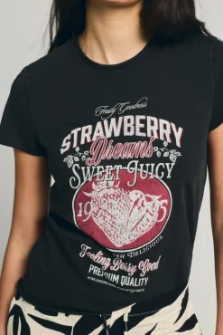 T-shirt de manga curta estampada