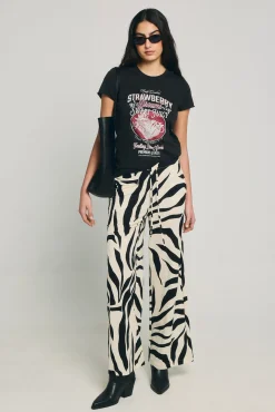 T-shirt de manga curta estampada