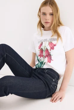 T-shirt de manga curta estampada