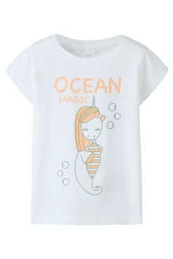 T-shirt de manga curta estampada para menina