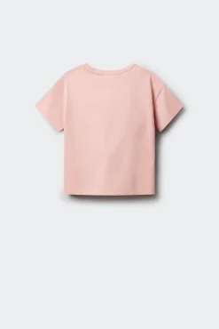 T-shirt de manga curta estampado vichy menina