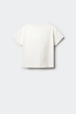 T-shirt de manga curta estampado vichy menina