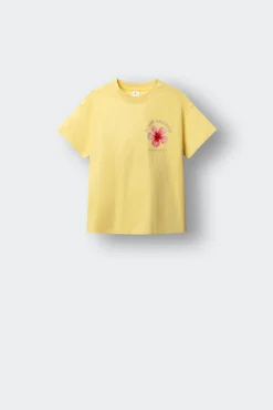 T-shirt de manga curta flor bloom menina