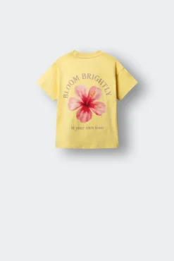 T-shirt de manga curta flor bloom menina