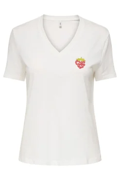 T-shirt de manga curta gola em bico