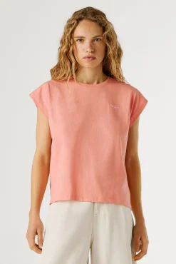 T-shirt de manga curta gola redonda