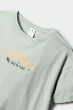 T-shirt de manga curta Good vibes menina
