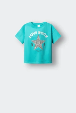 T-shirt de manga curta LOVE ROCK menina