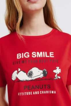 T-shirt de manga curta Snoopy