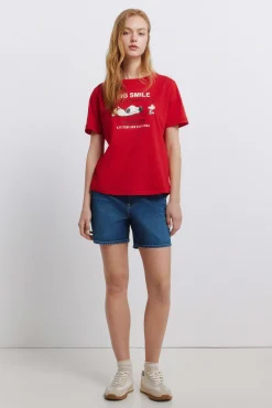 T-shirt de manga curta Snoopy