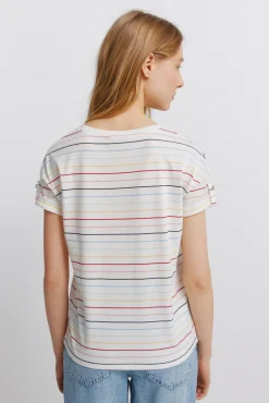 T-shirt de manga curta às riscas