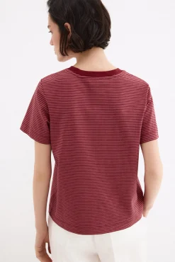 T-shirt de manga curta às riscas