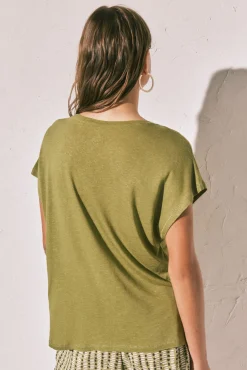 T-shirt de manga curta verde