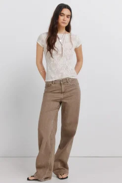 T-shirt de renda com transparências
