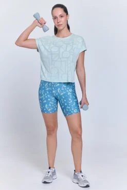 T-shirt desportiva manga curta em mesh