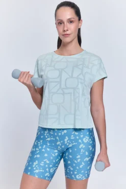 T-shirt desportiva manga curta em mesh