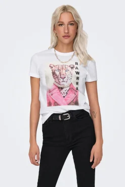 T-shirt estampada de manga curta