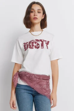 T-shirt gola canelada dusty
