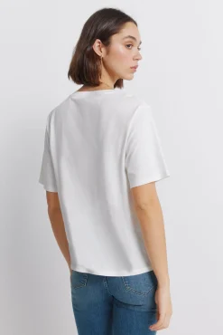 T-shirt gola canelada dusty