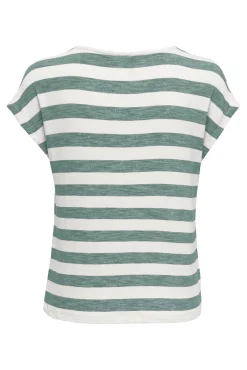 T-shirt leve às riscas