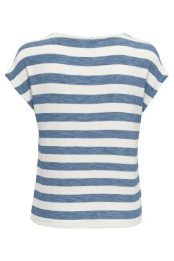 T-shirt leve às riscas