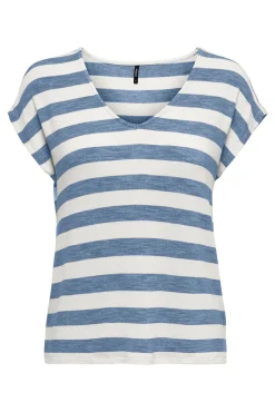 T-shirt leve às riscas