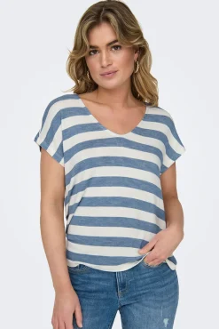 T-shirt leve às riscas