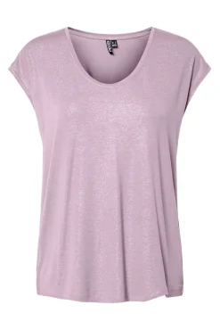 T-shirt lurex decote