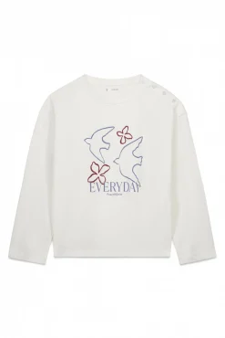 T-shirt manga 3/4 100% algodão branco