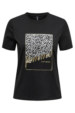 T-shirt manga com estampa animal