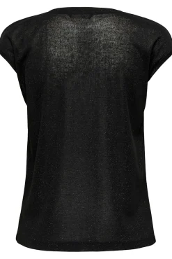 T-shirt manga curta em lurex